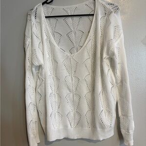 Cupshe Elegant White Knit Sweater